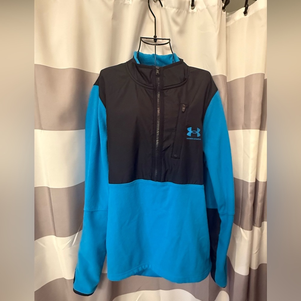 Under Armour Black and Blue Quarter-Zip Pullover